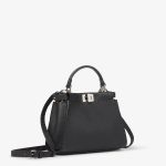 FENDI Peekaboo Mini Black Selleria bag with 1048 hand-sewn topstitches - Image 4